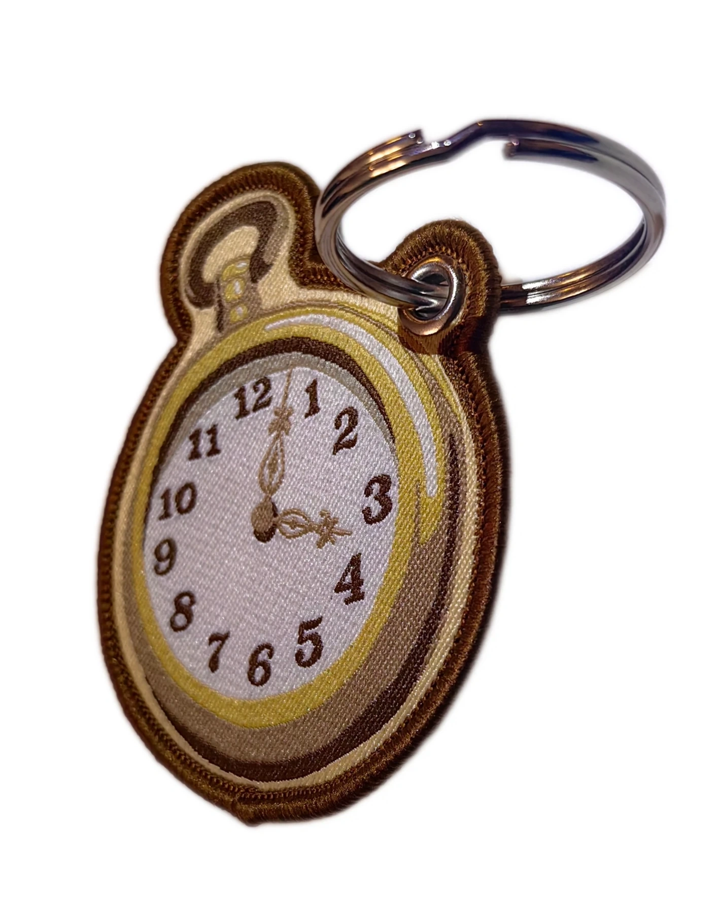 Retro Vintage Pocket Watch Woven Keychain - Double Sided-Right Side