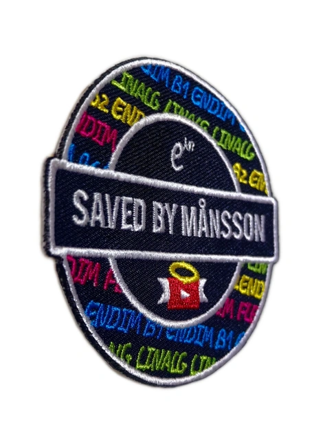 "Saved by Månsson" Custom Circular Embroidered Patch-Left Side