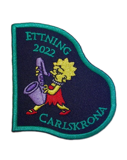 Lisa Simpson Saxophone "Ettning 2022" Embroidered Patch-Front Side
