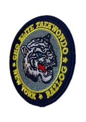 Cho Elite Taekwondo Tiger Head Round Embroidered Patch-Right Side