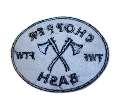 Chopper Bash Felt Embroidered Patch – Crossed Axes Design-Back Side