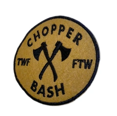 Chopper Bash Felt Embroidered Patch – Crossed Axes Design-Right Side