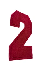 Red Number 2 Athletic Letter Applique – Laser Cut-Left Side