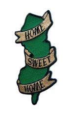 Home Sweet Home Green Map Scroll Embroidered Patch-Right Side