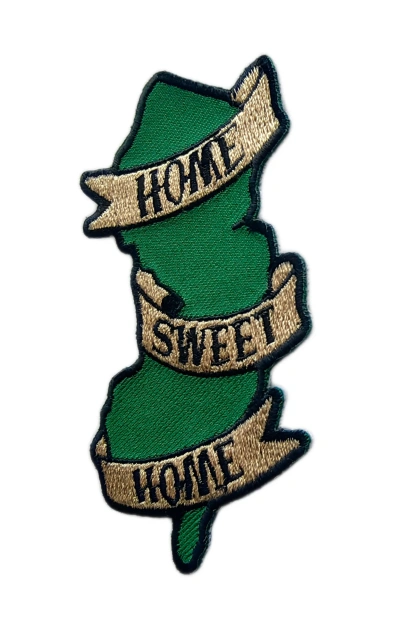 Home Sweet Home Green Map Scroll Embroidered Patch-Right Side