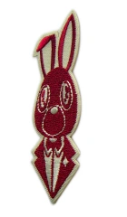 Red Stylish Rabbit Embroidered Patch with Glasses and Suit-Right Side