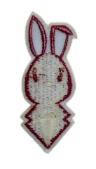 Red Stylish Rabbit Embroidered Patch with Glasses and Suit-Back Side