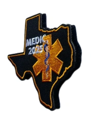 Texas Medic 2025 Star of Life Embroidered Patch-Right Side