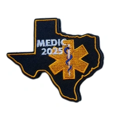 Texas Medic 2025 Star of Life Embroidered Patch-Front Side