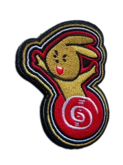 Cartoon Squirrel Embroidered Velcro Patch with Stitched Border (2.7"W x 3.2"H)-Left Side