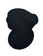 Cartoon Squirrel Embroidered Velcro Patch with Stitched Border (2.7"W x 3.2"H)-Back Side