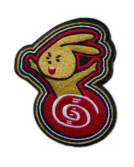 Cartoon Squirrel Embroidered Velcro Patch with Stitched Border (2.7"W x 3.2"H)-Front Side