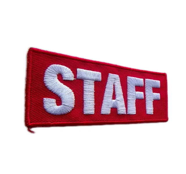 Red "STAFF" Embroidered Identification Patch-Left Side