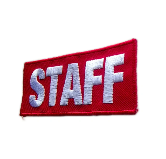 Red "STAFF" Embroidered Identification Patch-Right Side