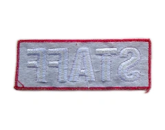 Red "STAFF" Embroidered Identification Patch-Back Side