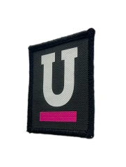 Custom Letter "U" Sublimated Patch with Pink Bar-Right Side