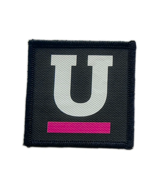 Custom Letter "U" Sublimated Patch with Pink Bar-Front Side