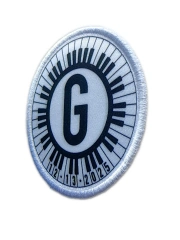 Custom Letter "G" Sublimated Patch with Date-Right Side