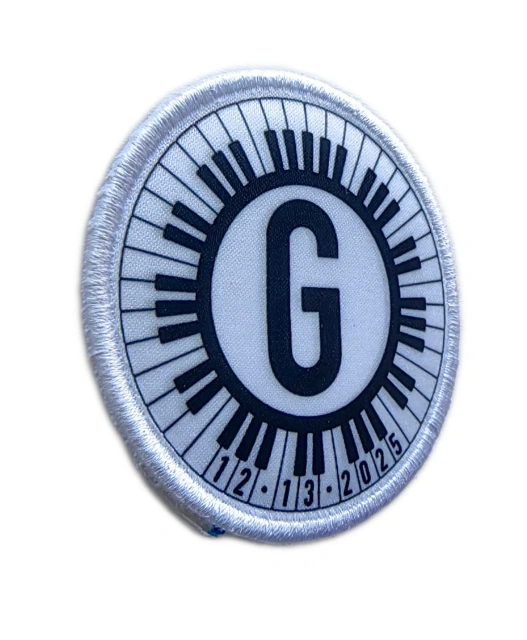 Custom Letter "G" Sublimated Patch with Date-Left Side
