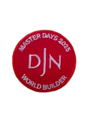 Custom "Master Days 2025" DJN World Builder Round Embroidered Patch-Front Side