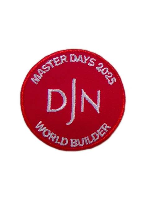 Custom "Master Days 2025" DJN World Builder Round Embroidered Patch-Front Side