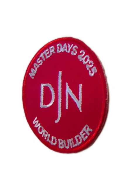 Custom "Master Days 2025" DJN World Builder Round Embroidered Patch-Right Side