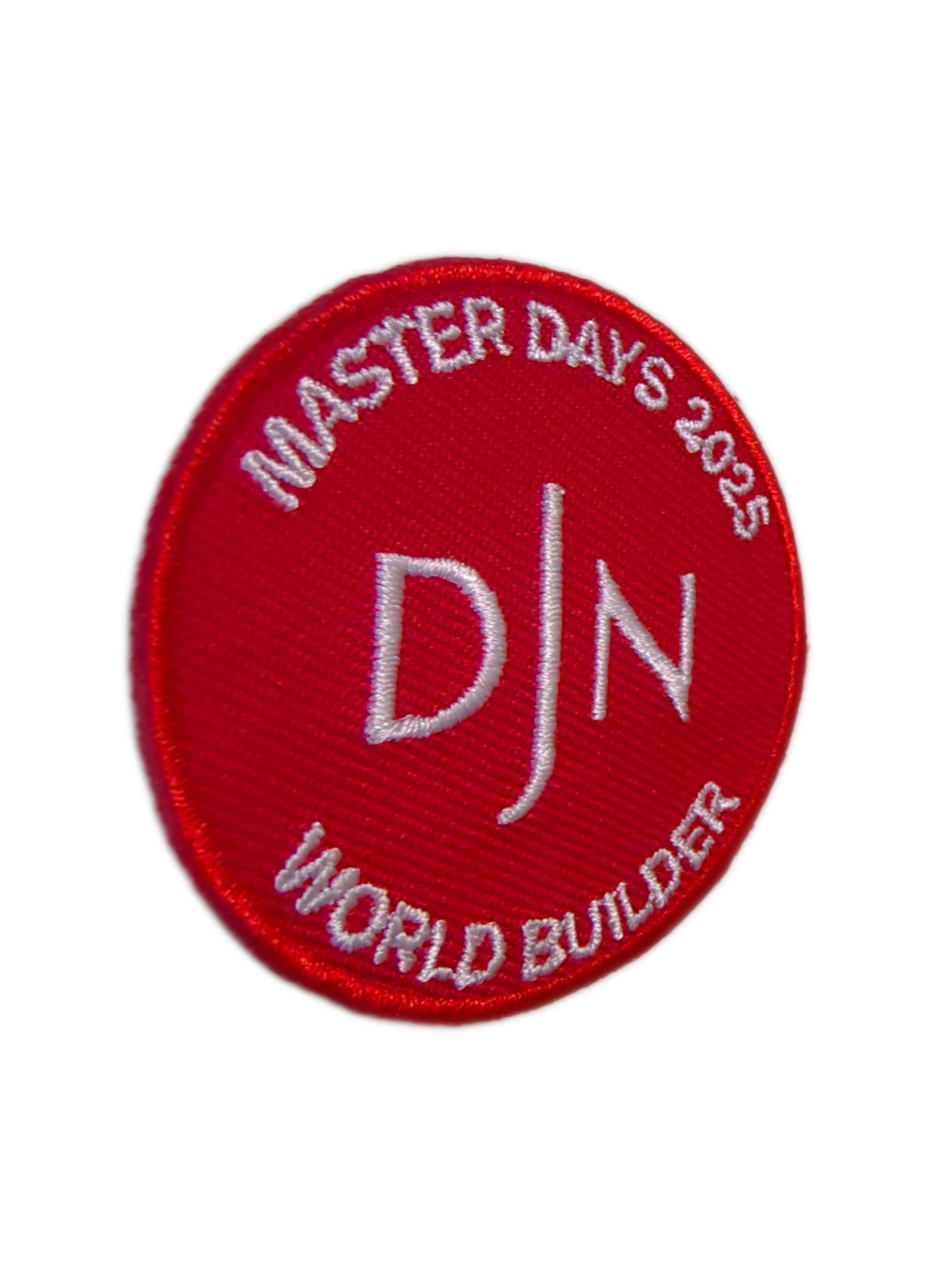 Custom "Master Days 2025" DJN World Builder Round Embroidered Patch-Left Side