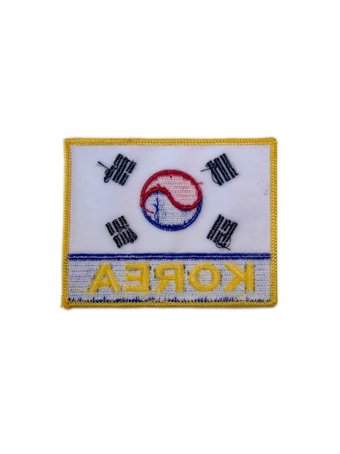 South Korea Flag Embroidered Patch with "KOREA" Text-Back Side