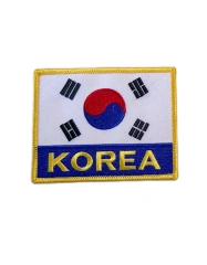 South Korea Flag Embroidered Patch with "KOREA" Text-Front Side