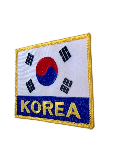 South Korea Flag Embroidered Patch with "KOREA" Text-Right Side