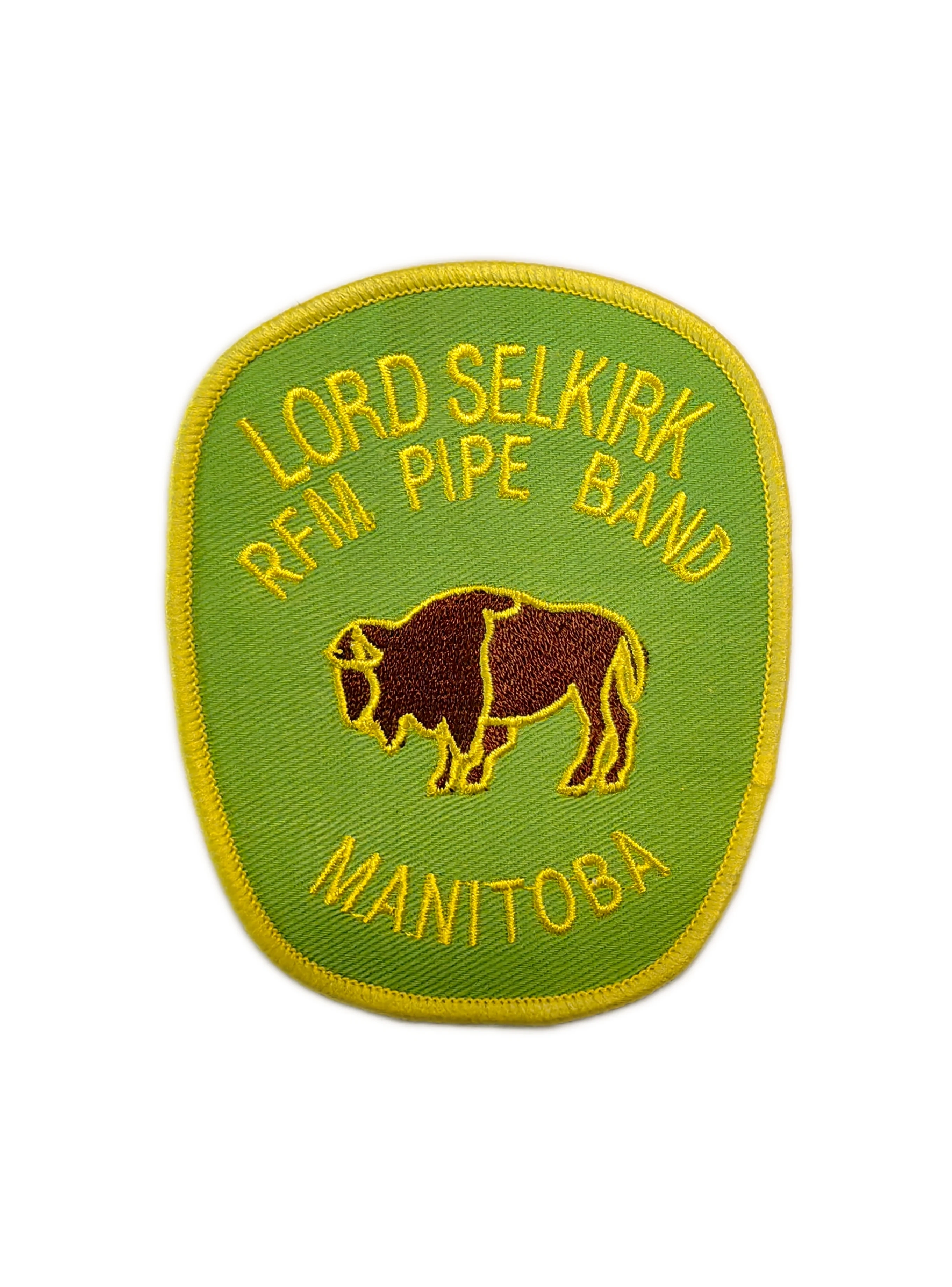 Lord Selkirk RFM Pipe Band Bison Embroidered Patch-Front Side