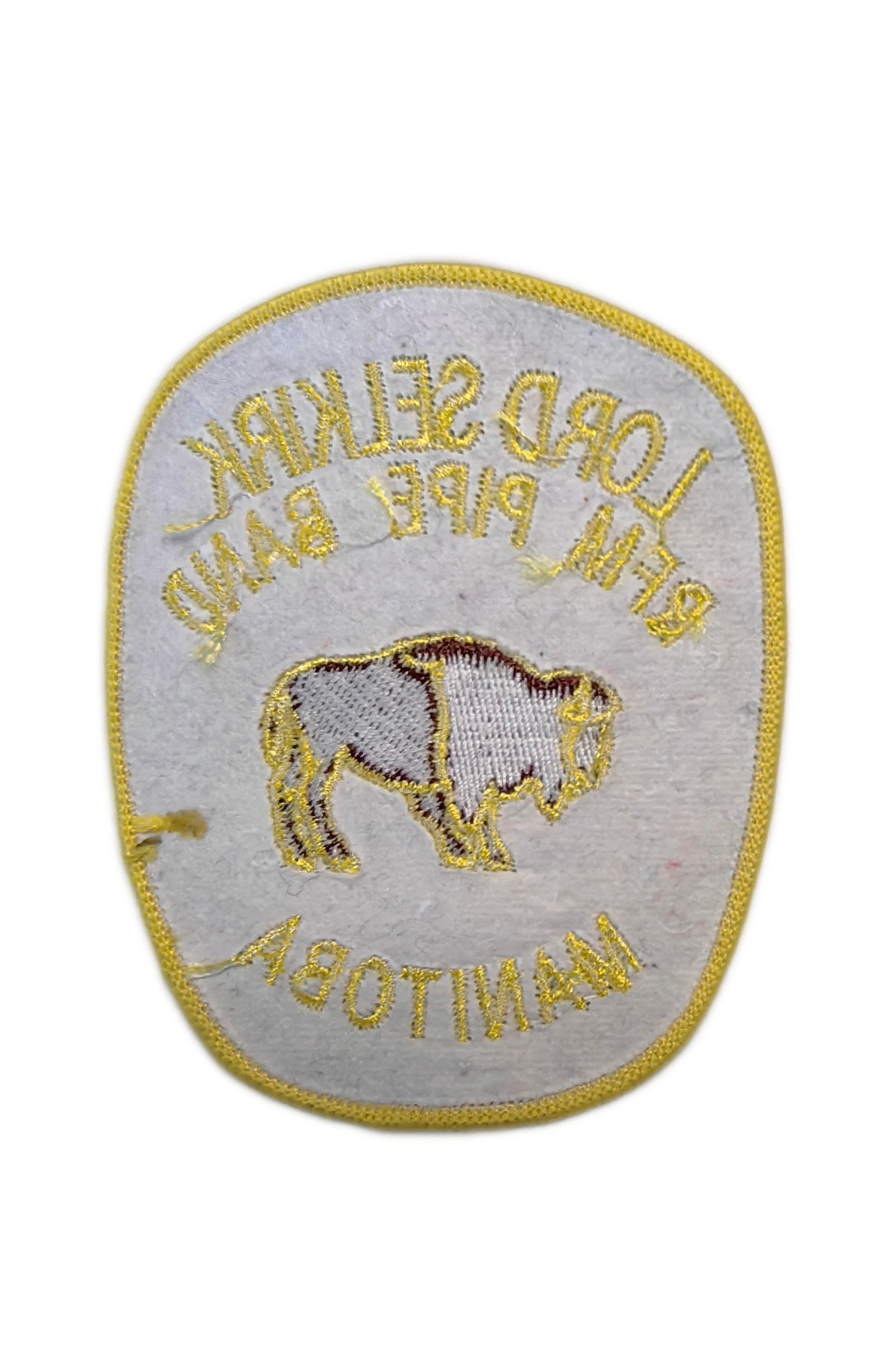 Lord Selkirk RFM Pipe Band Bison Embroidered Patch-Back Side