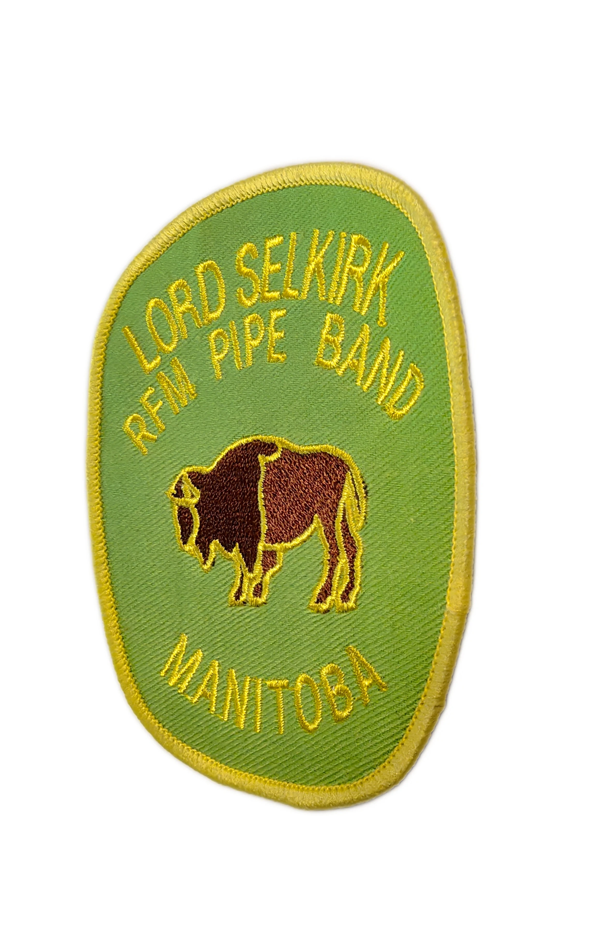 Lord Selkirk RFM Pipe Band Bison Embroidered Patch-Right Side
