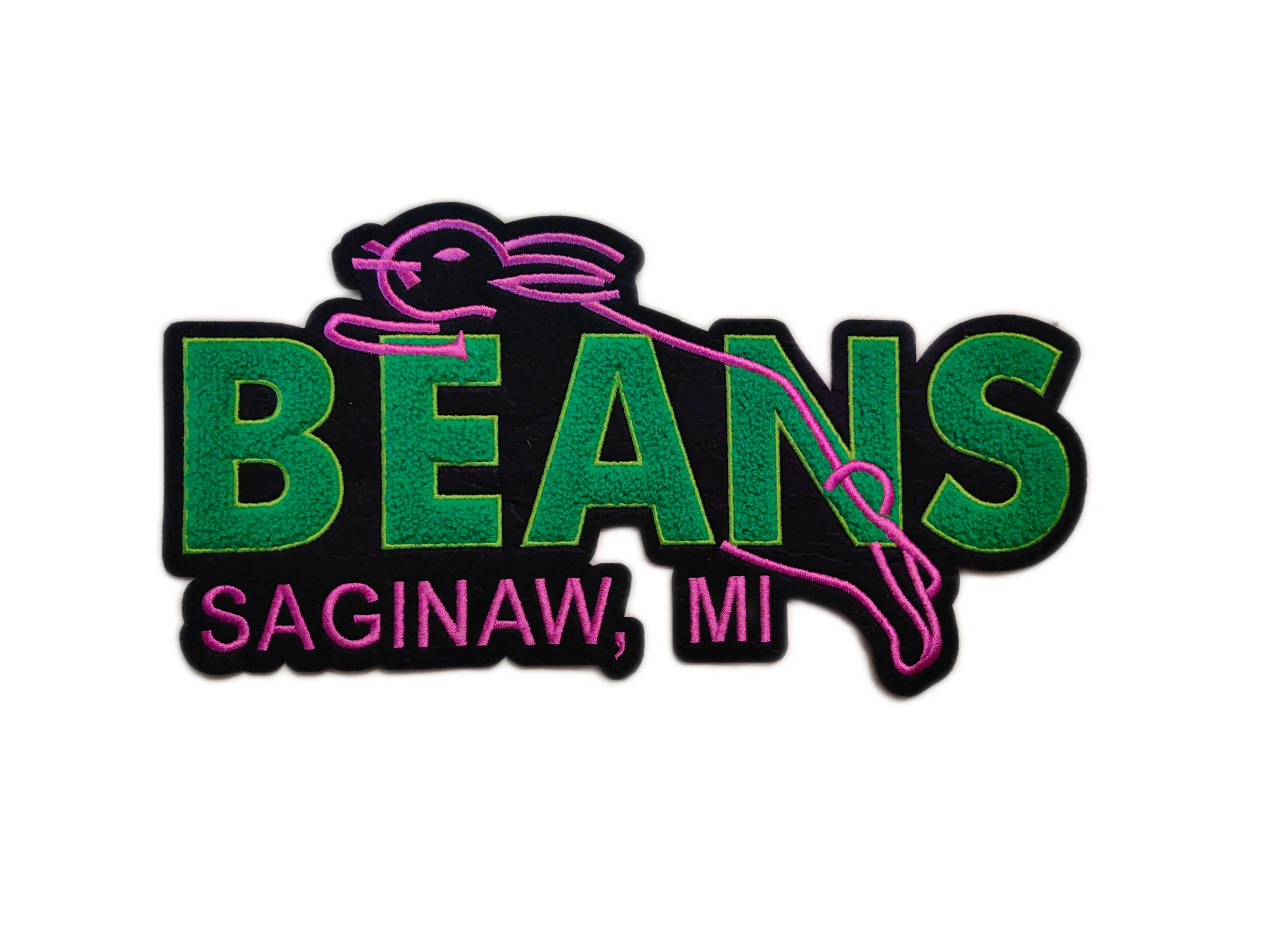 Custom "Beans Saginaw, MI" Chenille Patch-Front Side