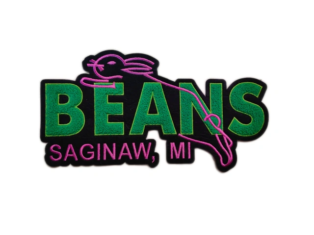 Custom "Beans Saginaw, MI" Chenille Patch-Front Side