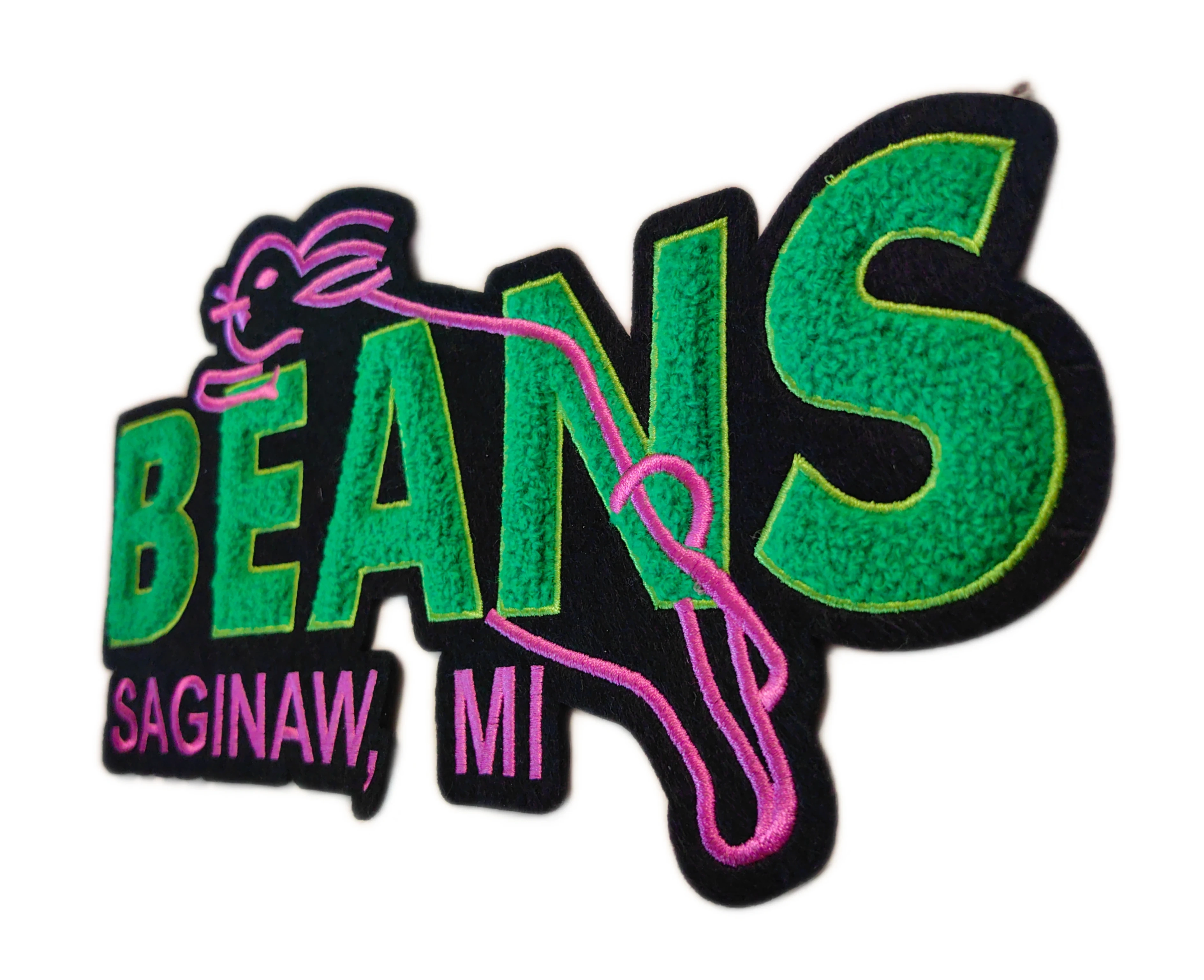Custom "Beans Saginaw, MI" Chenille Patch-Right Side