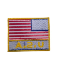 USA Flag & Lettering Embroidered Patch-Back Side