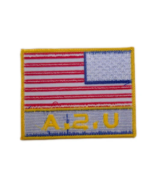 USA Flag & Lettering Embroidered Patch-Back Side