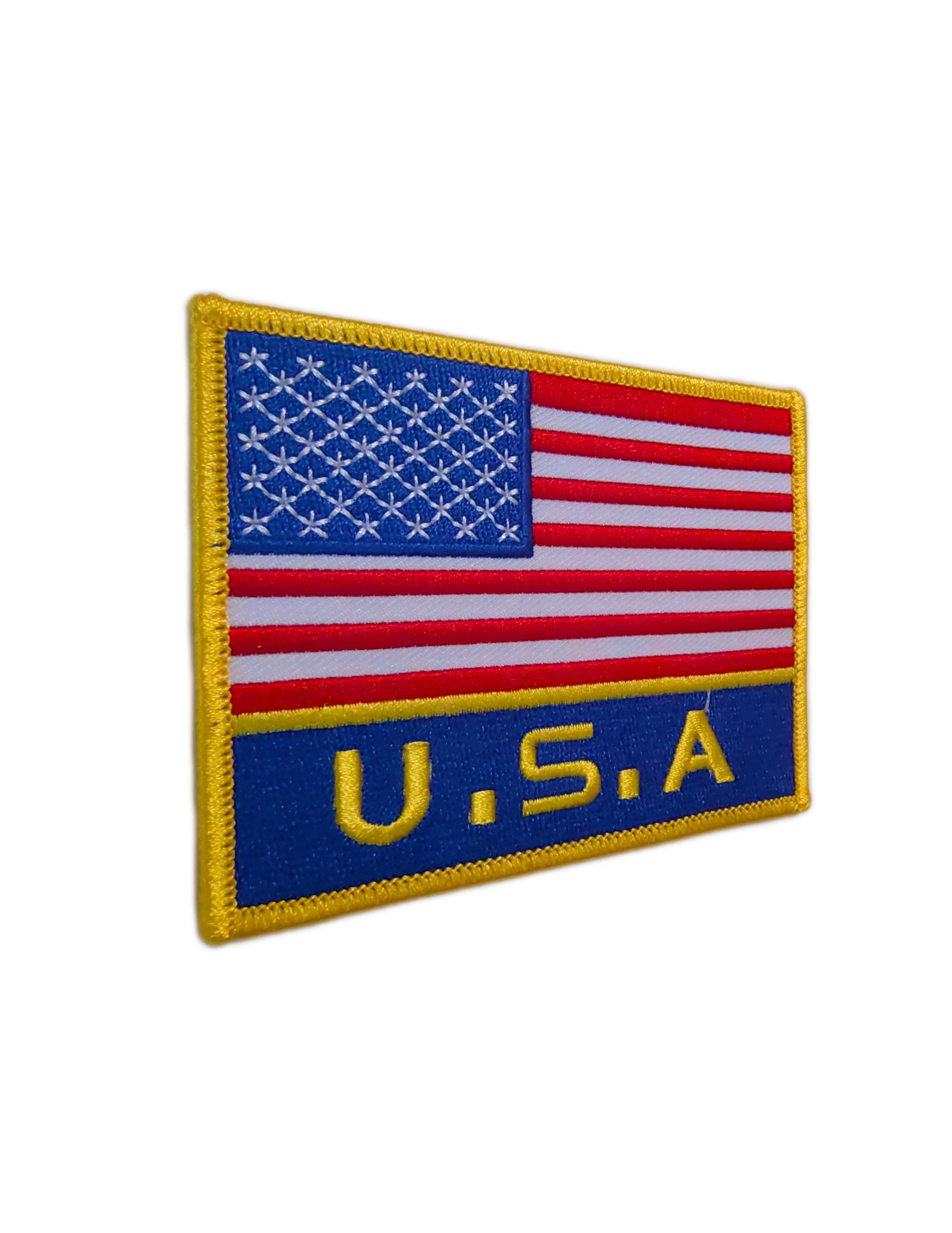 USA Flag & Lettering Embroidered Patch-Left Side