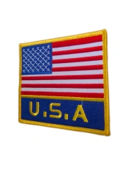 USA Flag & Lettering Embroidered Patch-Right Side