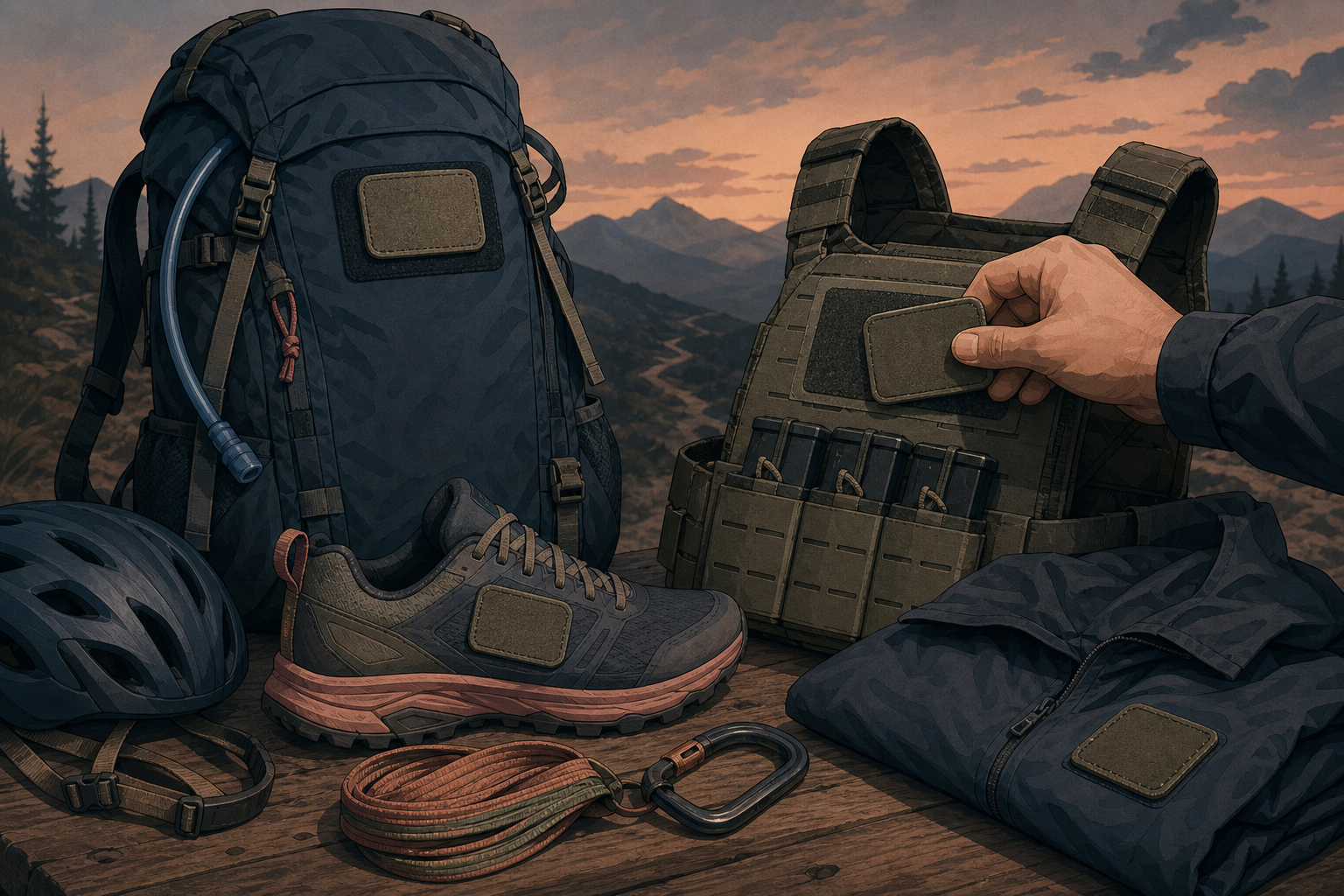 Editorial illustration for Versatile Uses of Velcro Patches for Active Lifestyle and Tactical Gear