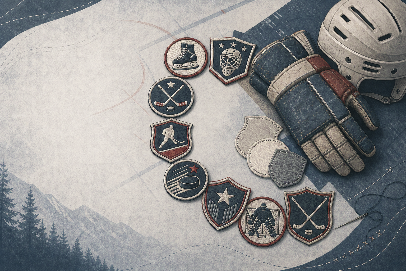 Editorial illustration for Navigating Custom Patch Collections for Hockey Enthusiasts