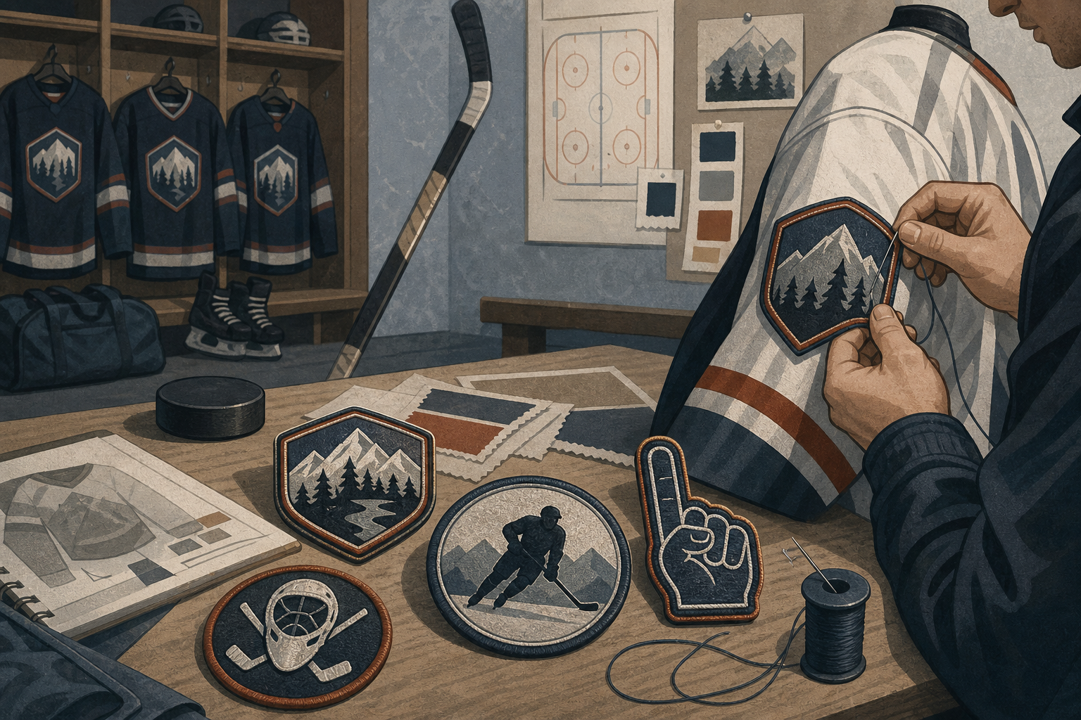 Editorial illustration for Embroidered Patches as a Marketing Tool for Hockey Teams