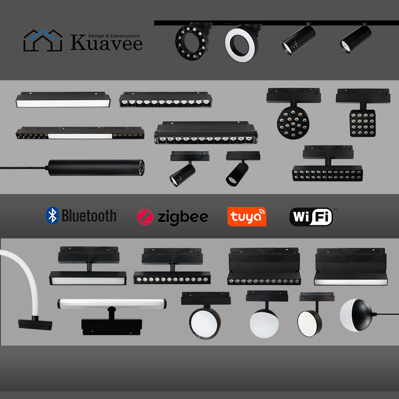 Embedded Install 48V Tuya Smart Control Magnetic Track Light