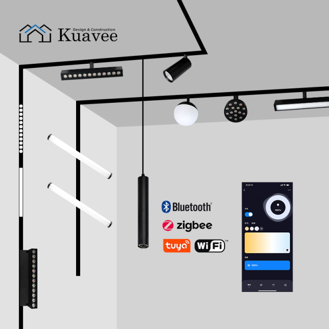 Embedded Install 48V Tuya Smart Control Magnetic Track Light