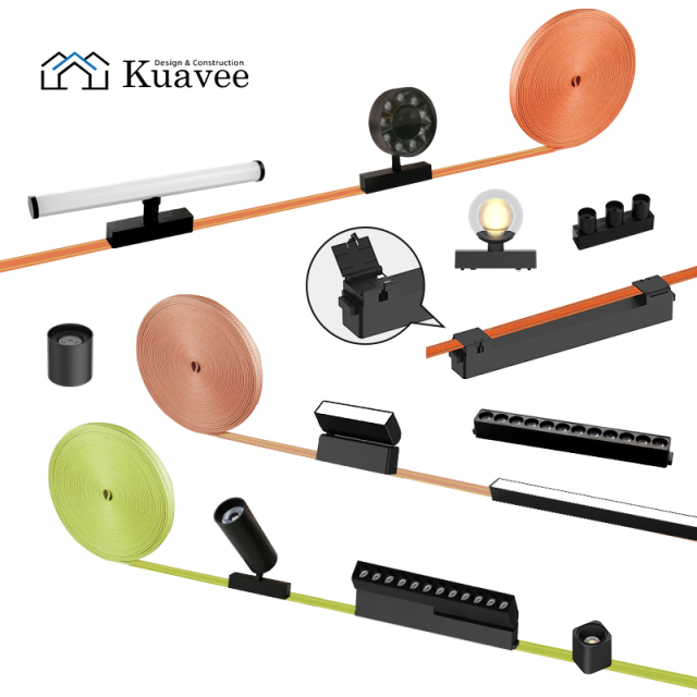 48V Ultra Thin Woven Ceiling Install Magnetic Track Light