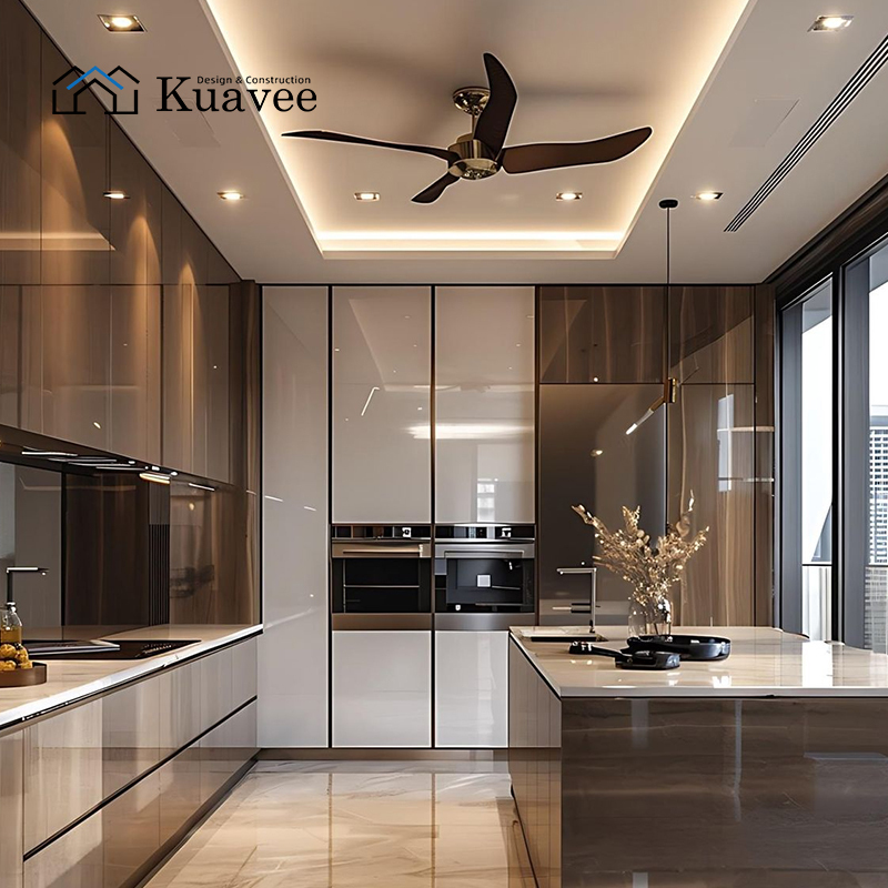 easy clean Handle-free Kitchen Cabinets