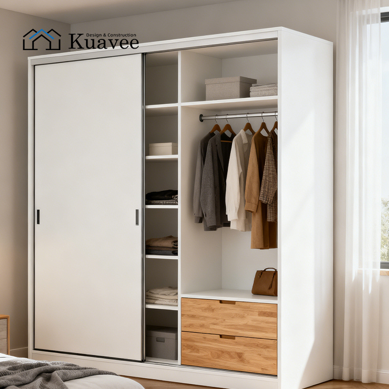 Space-saving corner Solid door Wardrobe