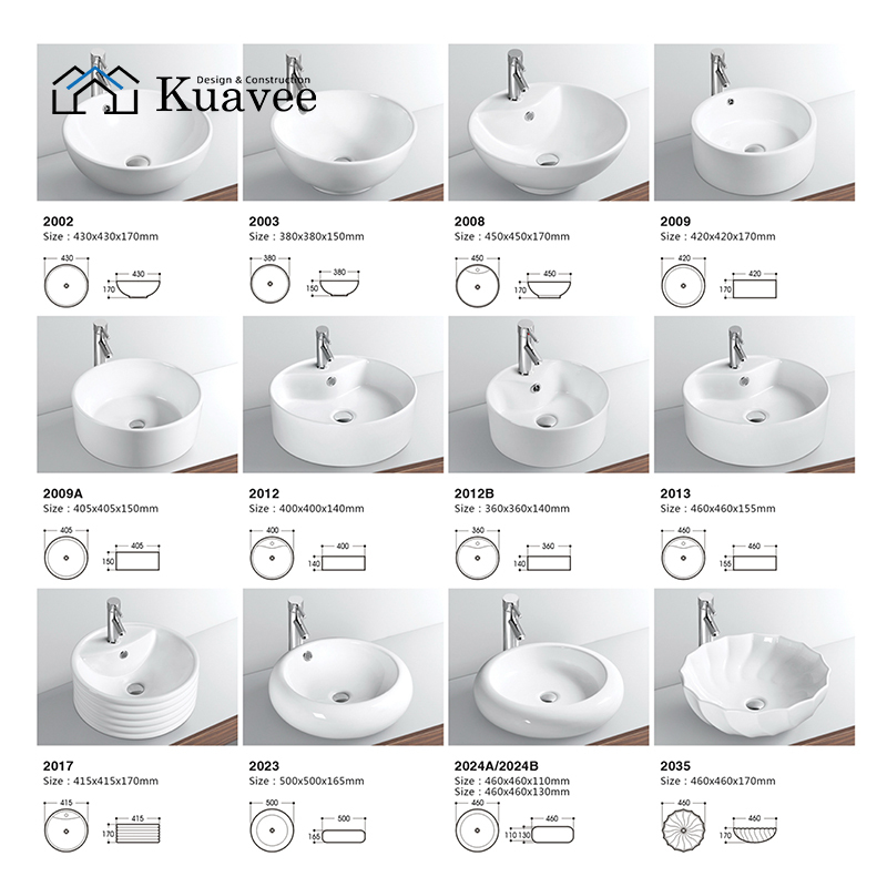 Modern Kitchen Small Round Countertop Cera Wash Basin