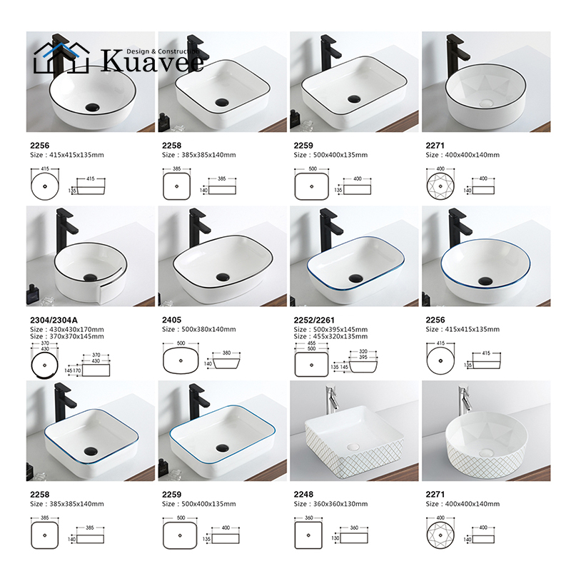 Hotel Colored Lines Countertop Hand Wash Basin Sink